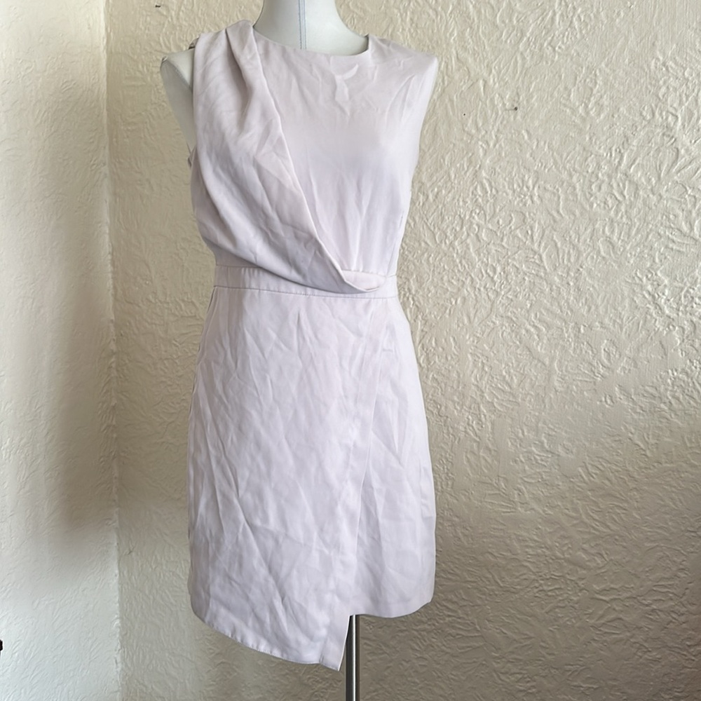 Topshop Pale Dove Gray Crossover Front Envelope Hem Dress  6 - Picture 14 of 16